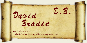 David Brodić vizit kartica
